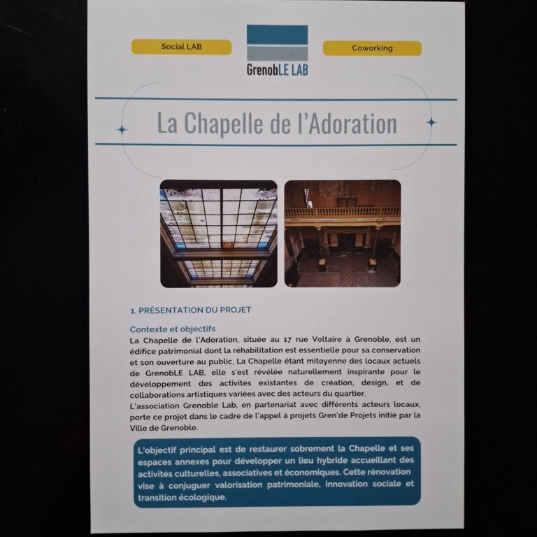 Dossier La Chapelle de l'Adoration GrenobLE LAB 3/7